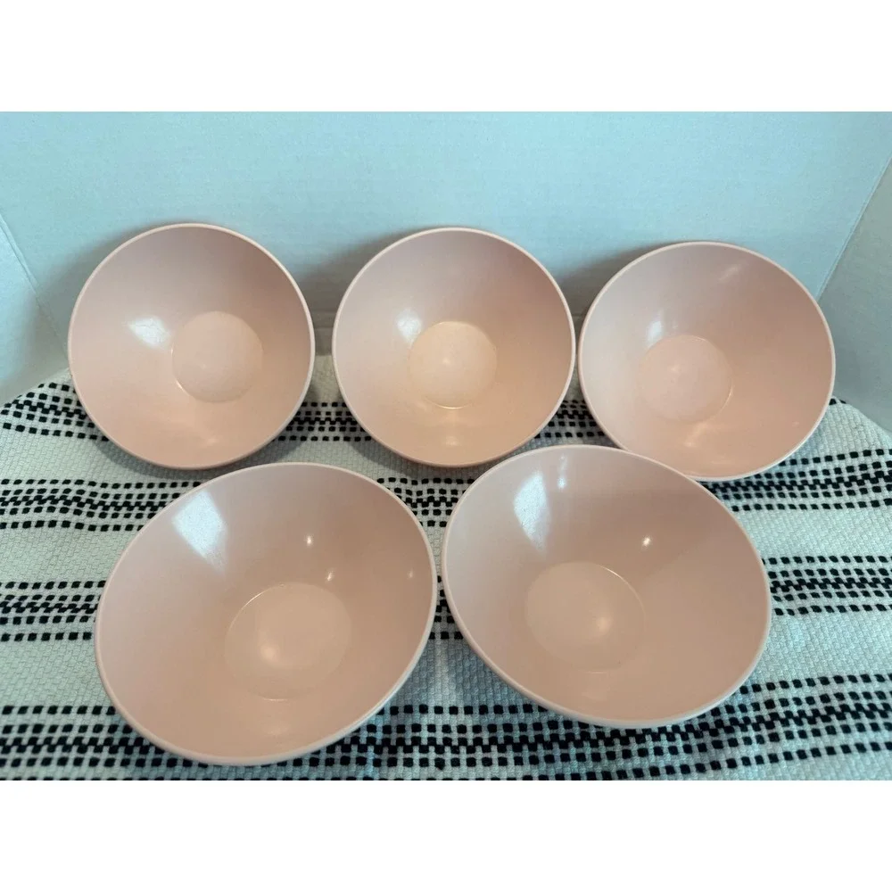 Vintage Pink Mallo-Belle Melmac 413 Bowls Set of 5 Mallory Mid Century MCM